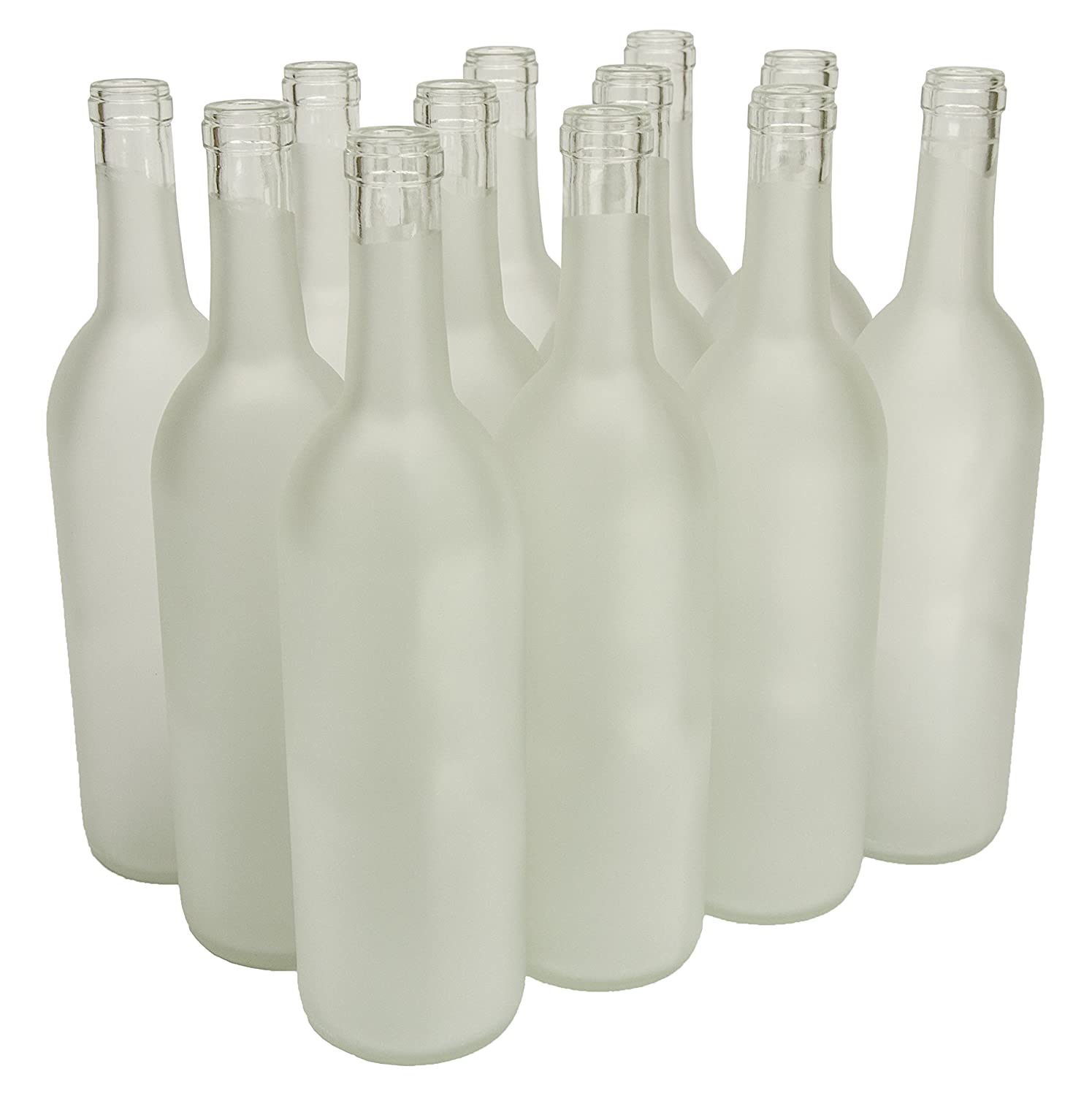 750 ml Clear Flat Bottom Claret/Bordeaux Screw Top Wine Bottles - Case of 12